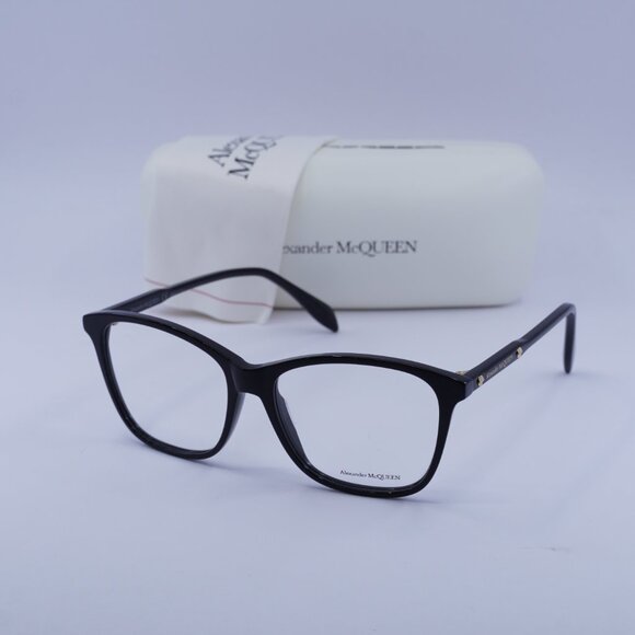 Alexander McQueen AM0191O 001 Eyeglasses Shiny Black 54mm Square Frame - Picture 10 of 10